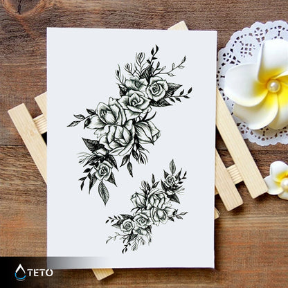Rose in grigio – set - TETO Tatuaggi Temporanei