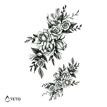 Rose in grigio – set - TETO Tatuaggi Temporanei
