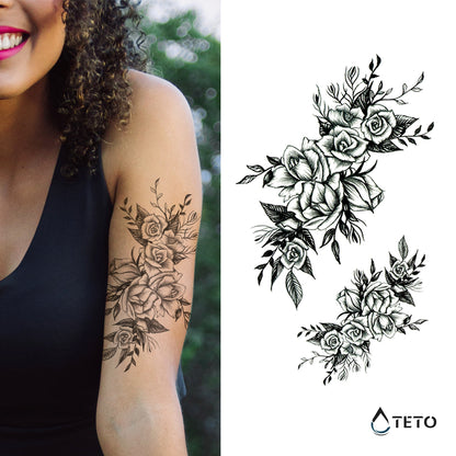 Rose in grigio – set - TETO Tatuaggi Temporanei
