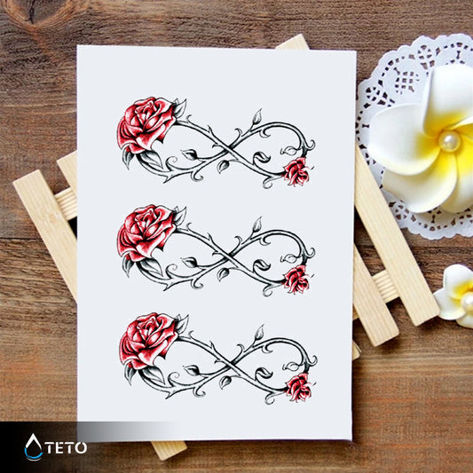 Infinito di rose con spine – set - TETO Tatuaggi Temporanei