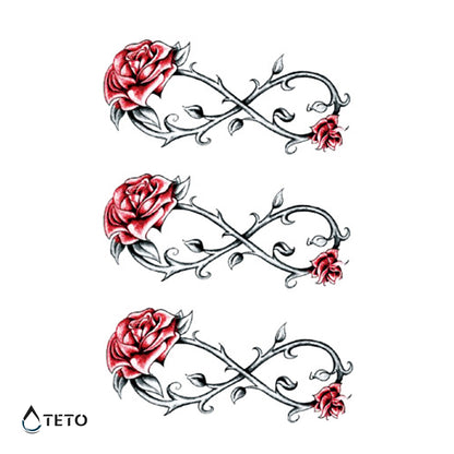 Infinito di rose con spine – set - TETO Tatuaggi Temporanei