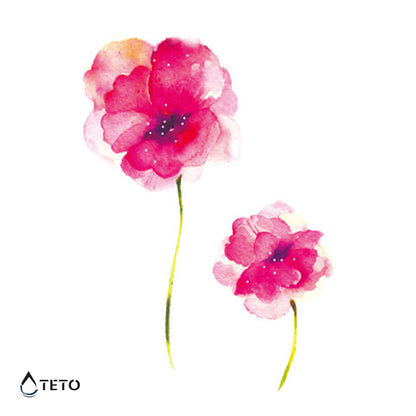 Fiori in acquerello – set - TETO Tatuaggi Temporanei