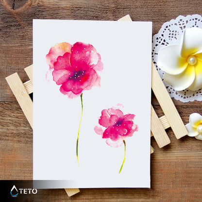 Fiori in acquerello – set - TETO Tatuaggi Temporanei