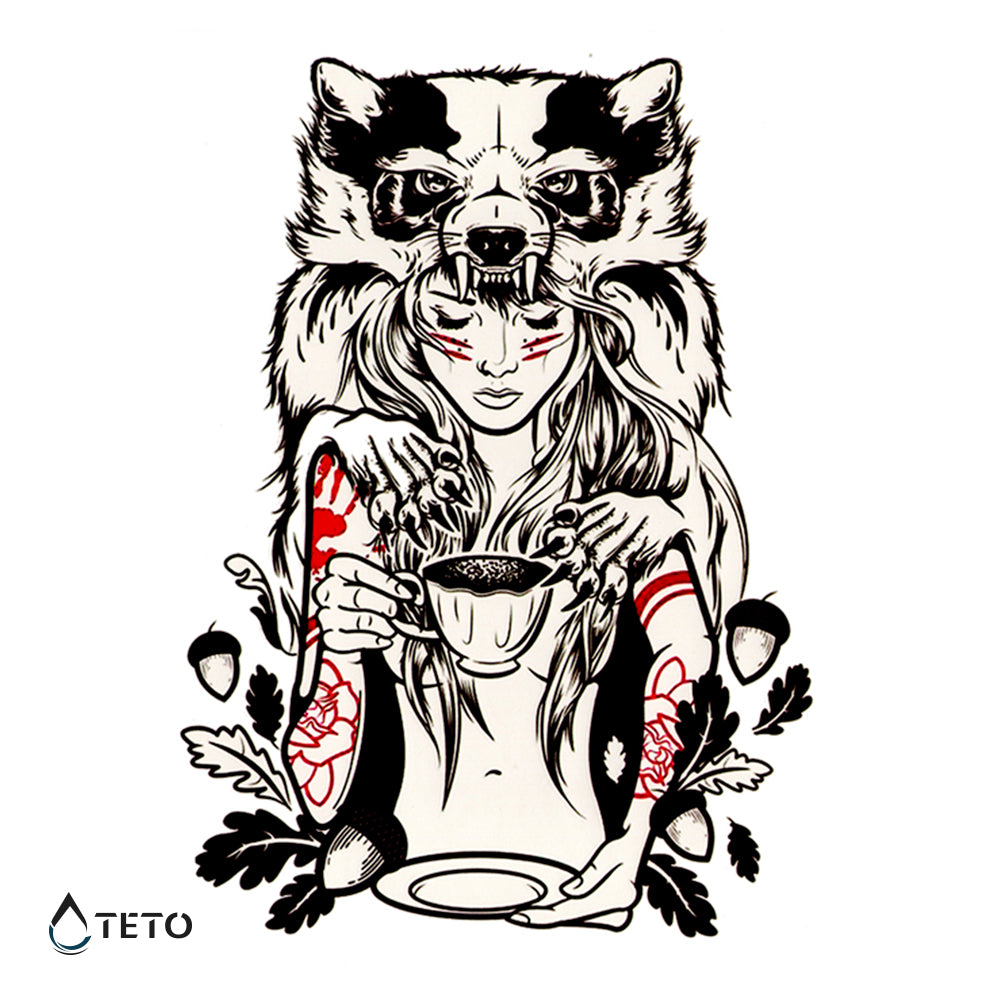 Ritratto di una donna con lupo