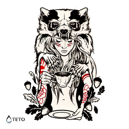 Ritratto di una donna con lupo