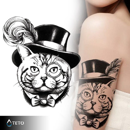 Gatto elegante - TETO Tatuaggi Temporanei
