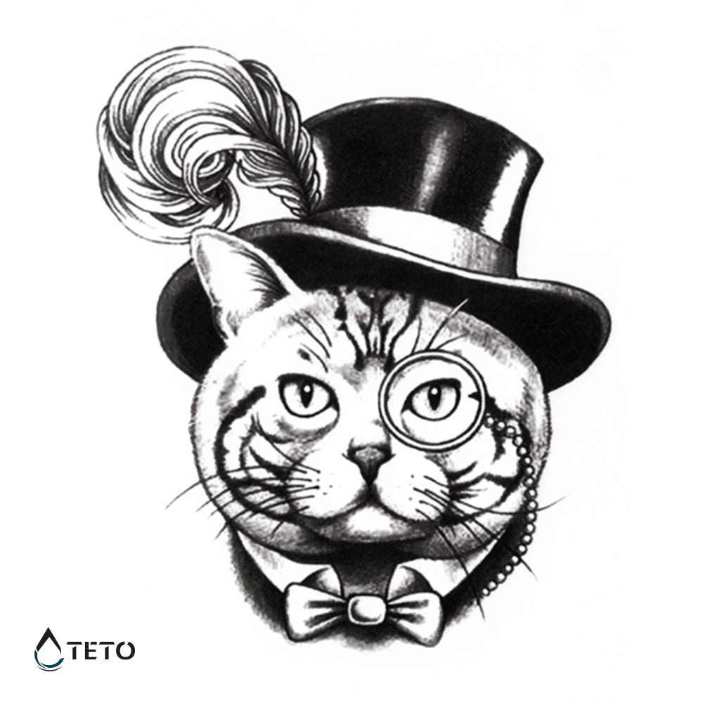 Gatto elegante - TETO Tatuaggi Temporanei