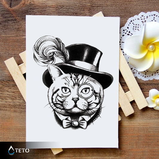 Gatto elegante - TETO Tatuaggi Temporanei