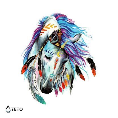 Cavallo indigeno - TETO Tatuaggi Temporanei