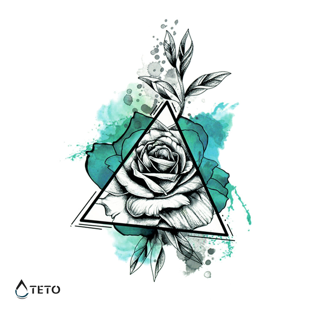Rosa blu in un triangolo