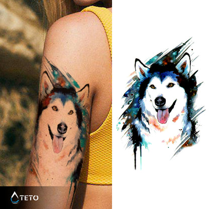 Cane Husky - TETO Tatuaggi Temporanei