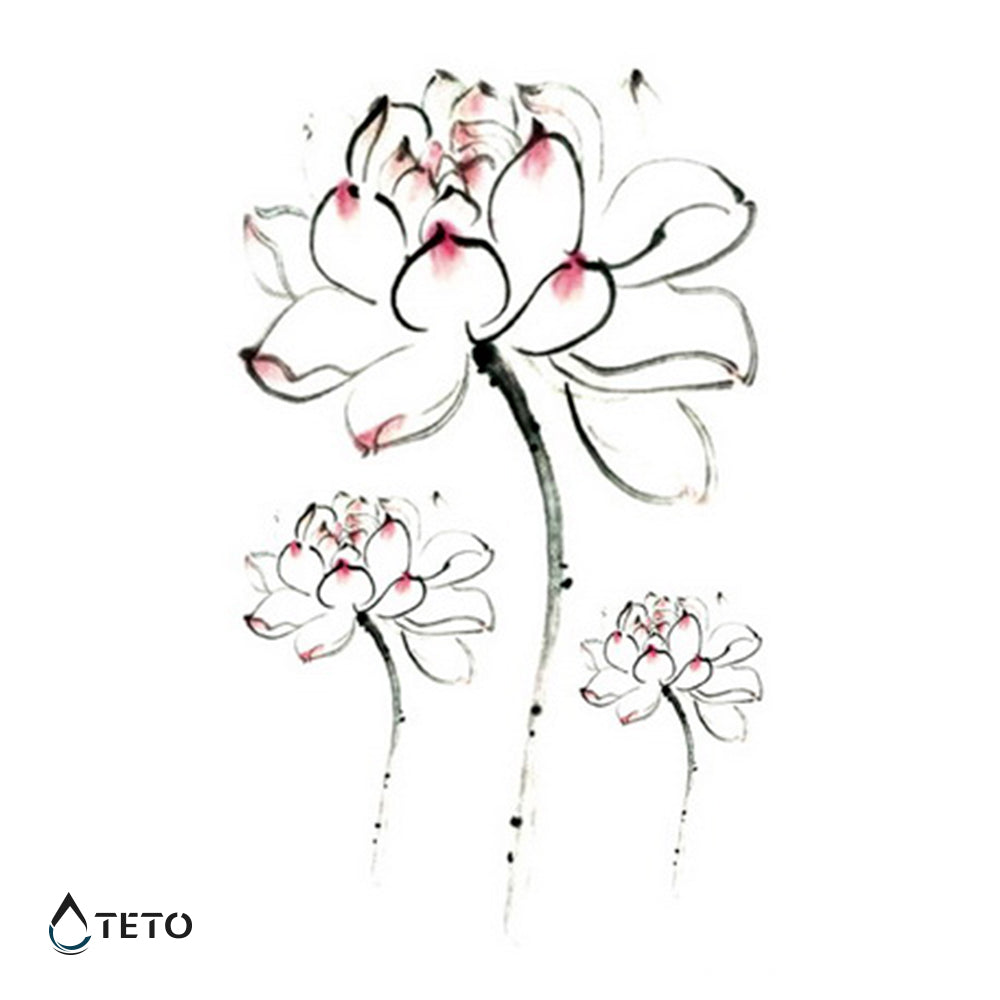 Fiori bianchi – set - TETO Tatuaggi Temporanei