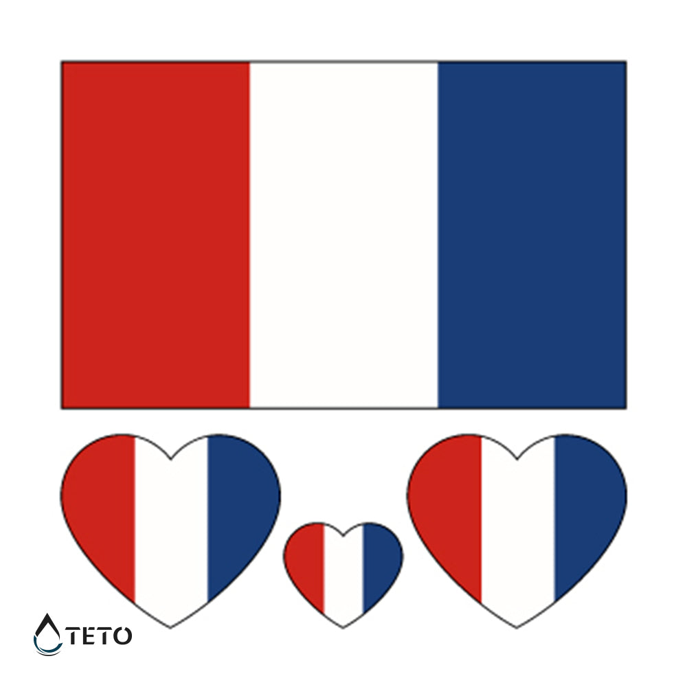Bandiera di Francia - set - TETO Tatuaggi Temporanei