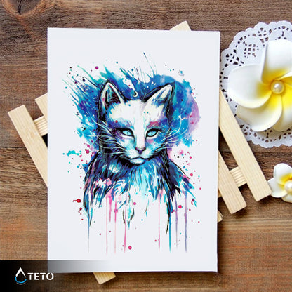 Gatto colorato - TETO Tatuaggi Temporanei