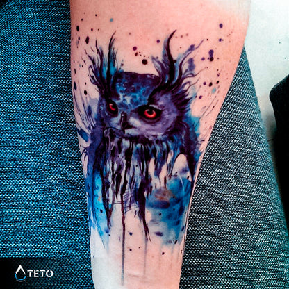 Gufo blu - TETO Tatuaggi Temporanei