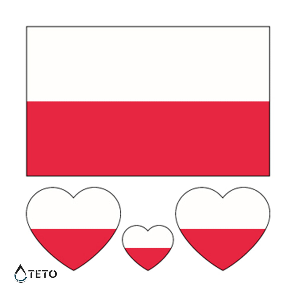 Bandiera di Polonia - set - TETO Tatuaggi Temporanei
