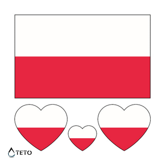 Bandiera di Polonia - set - TETO Tatuaggi Temporanei