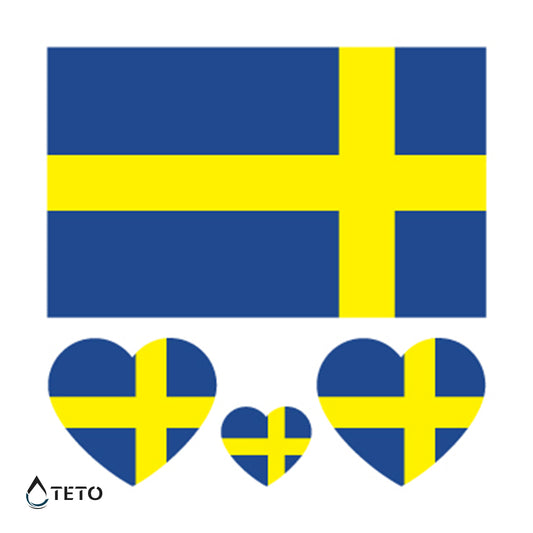 Bandiera di Svezia - set - TETO Tatuaggi Temporanei