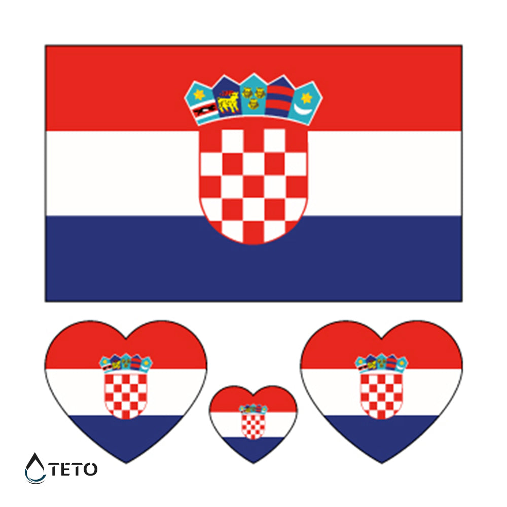Bandiera di Croazia - set - TETO Tatuaggi Temporanei