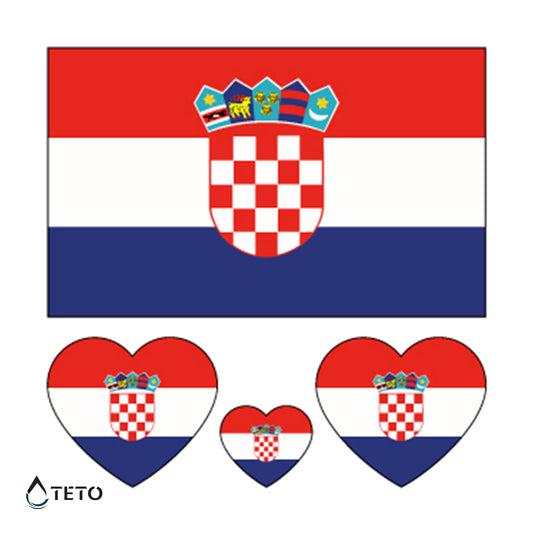 Bandiera di Croazia - set - TETO Tatuaggi Temporanei
