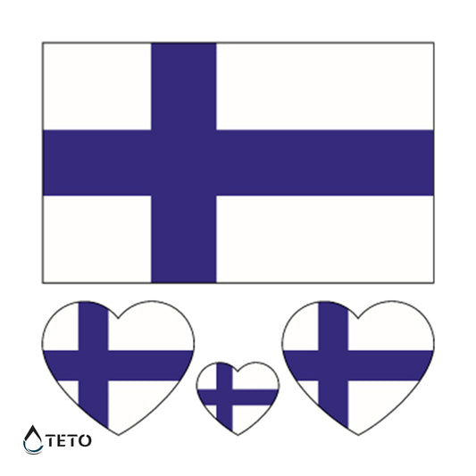 Bandiera di Finlandia - set - TETO Tatuaggi Temporanei