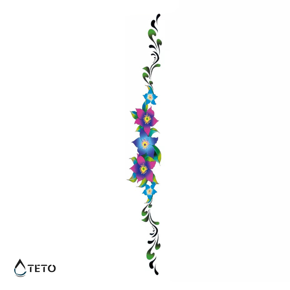Catena di fiori – Tipo D - TETO Tatuaggi Temporanei