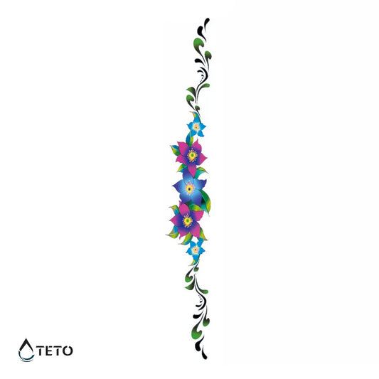 Catena di fiori – Tipo D - TETO Tatuaggi Temporanei