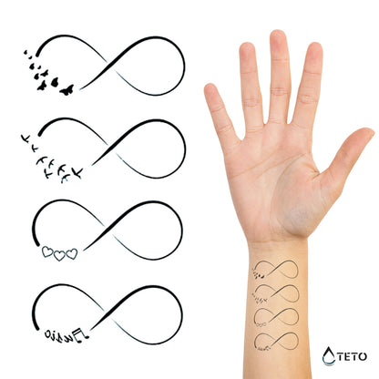 Infinito - set – Tipo B - TETO Tatuaggi Temporanei