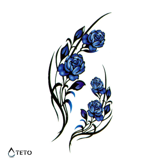 Rose blu – set - TETO Tatuaggi Temporanei