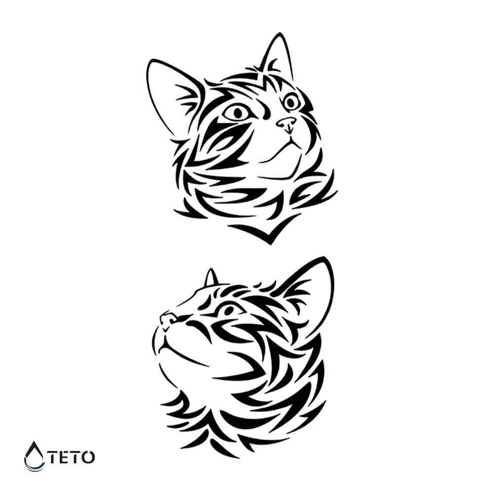 Gatto tigrato – set - TETO Tatuaggi Temporanei