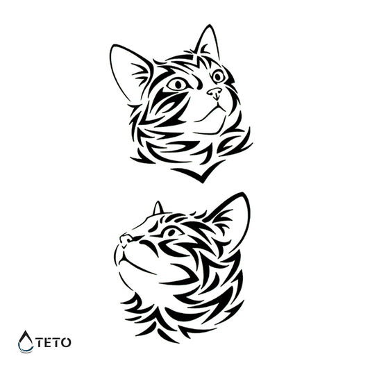 Gatto tigrato – set - TETO Tatuaggi Temporanei