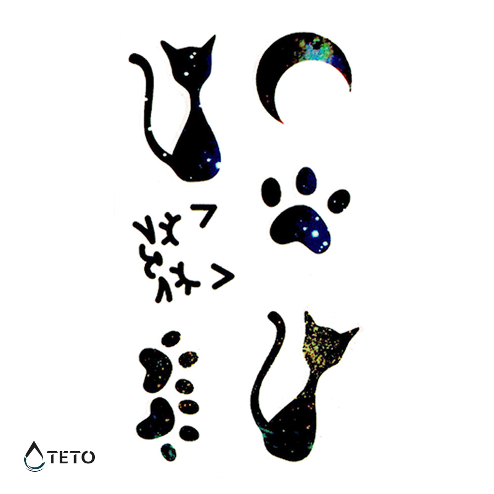 Gatti e zampe - set - TETO Tatuaggi Temporanei
