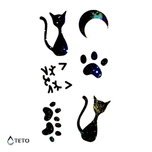 Gatti e zampe - set - TETO Tatuaggi Temporanei