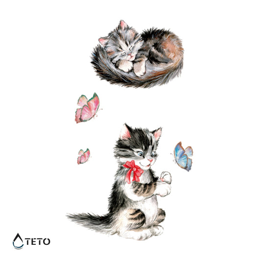 Gatti pelosi – set - TETO Tatuaggi Temporanei
