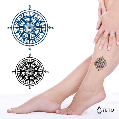 Bussola bicolore - set - TETO Tatuaggi Temporanei