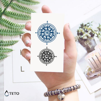 Bussola bicolore - set - TETO Tatuaggi Temporanei