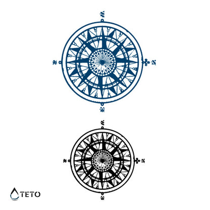 Bussola bicolore - set - TETO Tatuaggi Temporanei