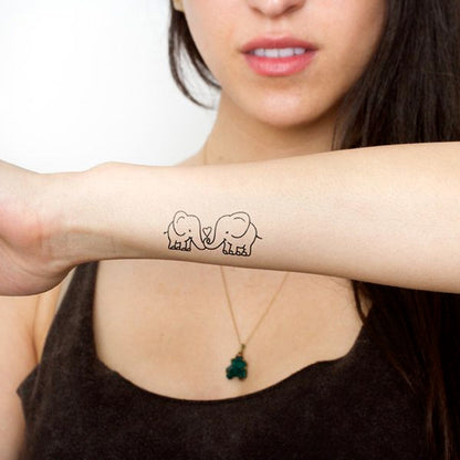 Elefanti innamorati – set - TETO Tatuaggi Temporanei