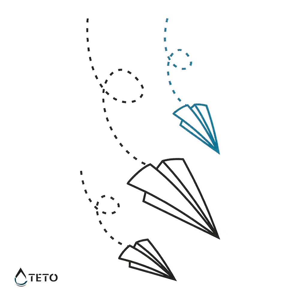 Aereoplanini di carta – set - TETO Tatuaggi Temporanei