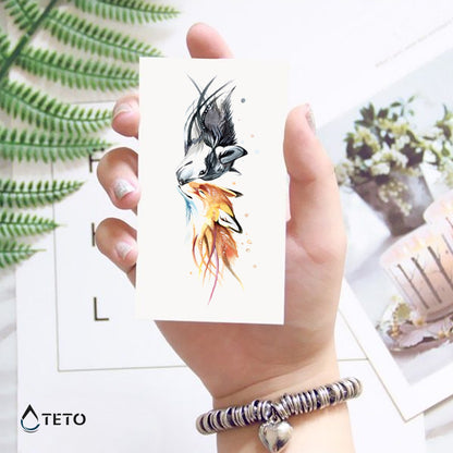 Il lupo e la volpe - TETO Tatuaggi Temporanei