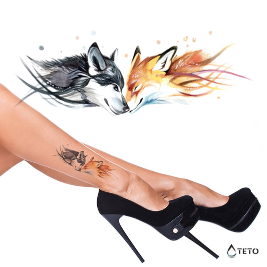 Il lupo e la volpe - TETO Tatuaggi Temporanei
