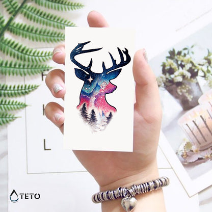 Cervo notturno - TETO Tatuaggi Temporanei
