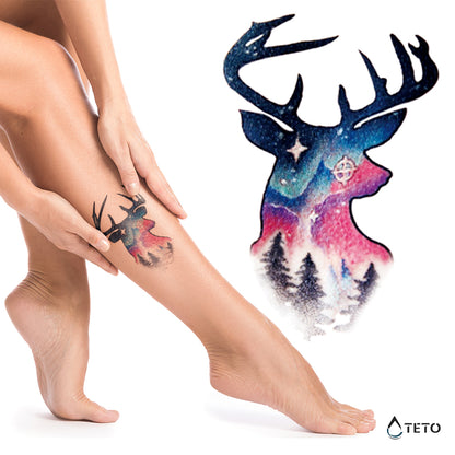 Cervo notturno - TETO Tatuaggi Temporanei