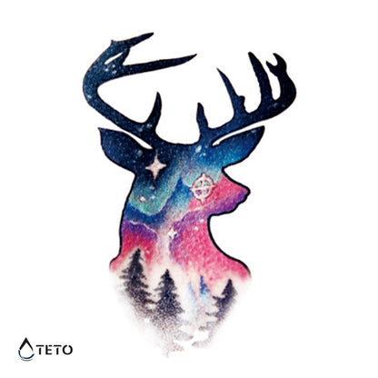 Cervo notturno - TETO Tatuaggi Temporanei