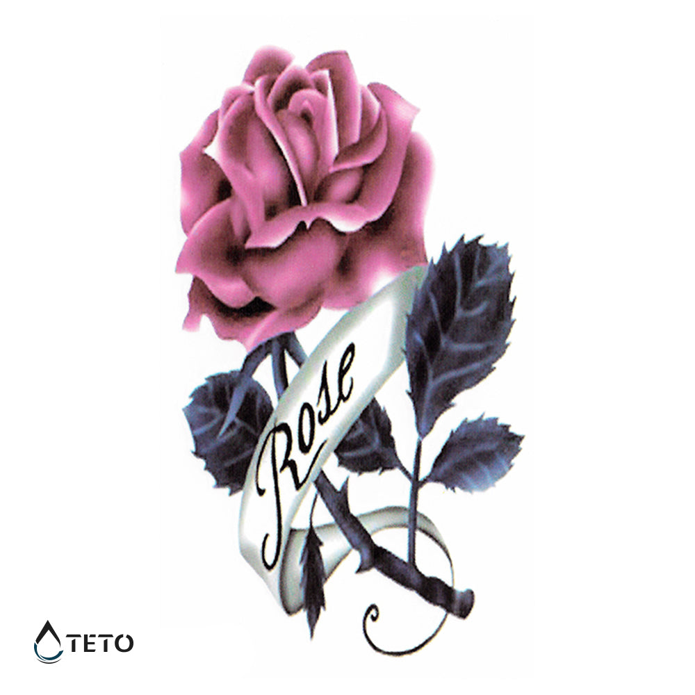 Rosa rosa - TETO Tatuaggi Temporanei