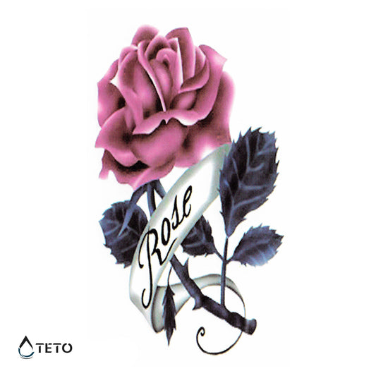 Rosa rosa - TETO Tatuaggi Temporanei