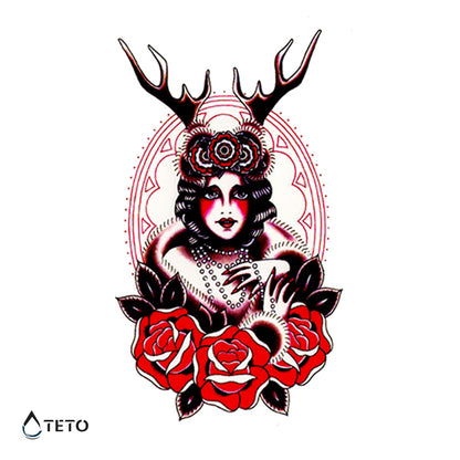 Donna cornuta - TETO Tatuaggi Temporanei