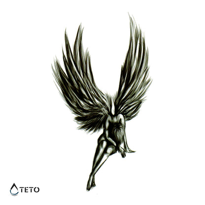 Angelo caduto triste - TETO Tatuaggi Temporanei