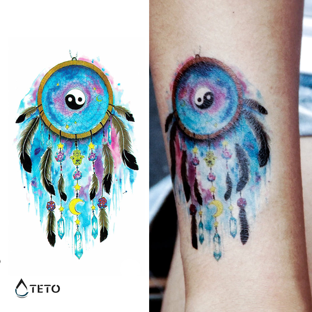 Acchiappasogni - yin e yang - TETO Tatuaggi Temporanei