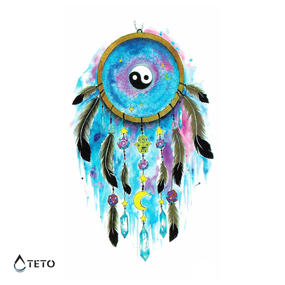 Acchiappasogni - yin e yang - TETO Tatuaggi Temporanei